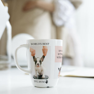 Weltbeste Mama für Hunde   Collage Foto   Pastellr Milchtasse