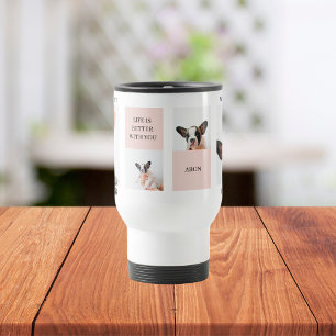 Weltbeste Mama für Hunde   Collage Foto   Pastellr Reisebecher
