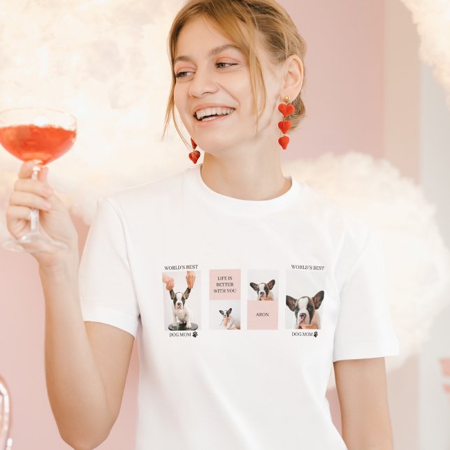 Weltbeste Mama für Hunde | Collage Foto | Pastellr T-Shirt (Von Creator hochgeladen)