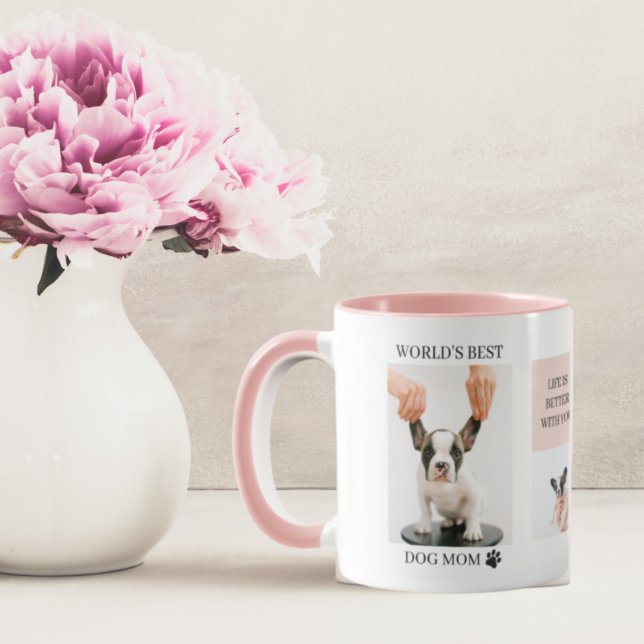 Weltbeste Mama für Hunde | Collage Foto | Pastellr Tasse (Von Creator hochgeladen)