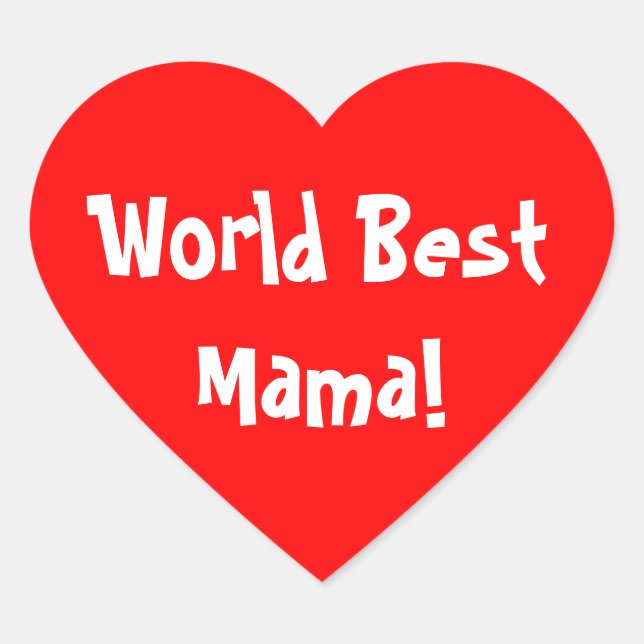 Weltbeste Mama Herz-Aufkleber (Vorderseite)