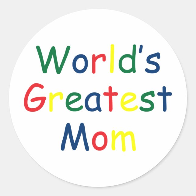 Weltbeste Mama Runder Aufkleber (Vorderseite)