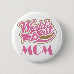Weltbeste Mama trägt Art-Geschenk zur Schau Button