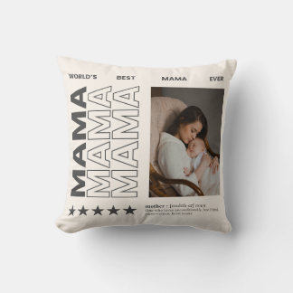 Weltbeste Mama-Typografie und individuelles Foto Kissen