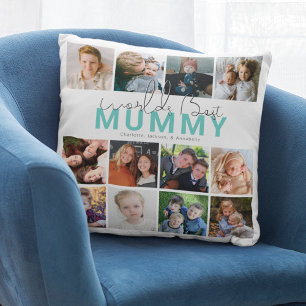 Weltbeste Mumie Fotocollage Kissen