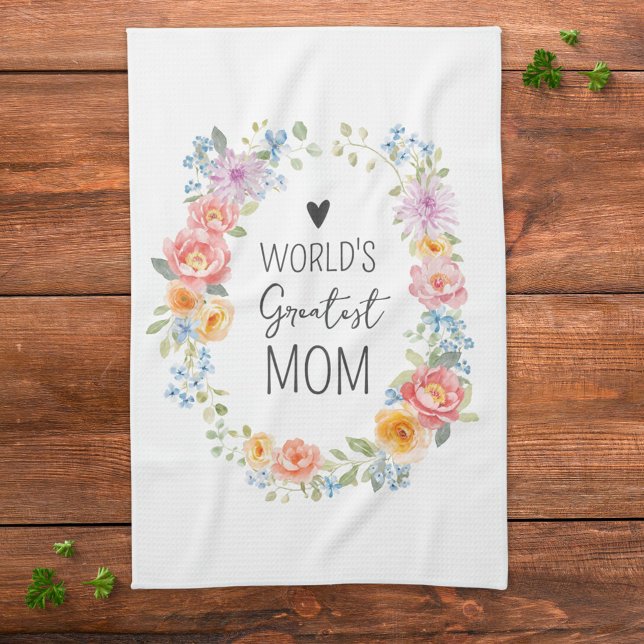 Weltbeste Mutter Farbige Florale Muttertag Geschirrtuch (Von Creator hochgeladen)