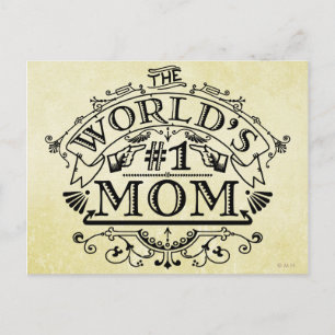 Weltbeste Mutter Vintage Flourish Postkarte