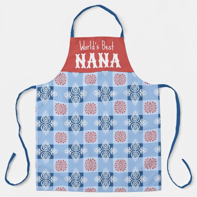 Weltbeste NANA-Schürze Blau Symmetrische Herzen Schürze (Vorderseite)