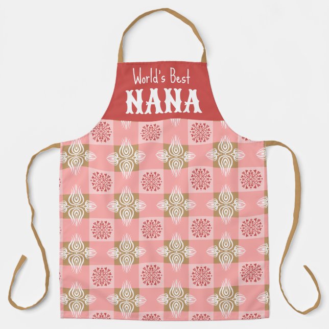 Weltbeste NANA-Schürze rot Symmetrische Herzen Schürze (Vorderseite)