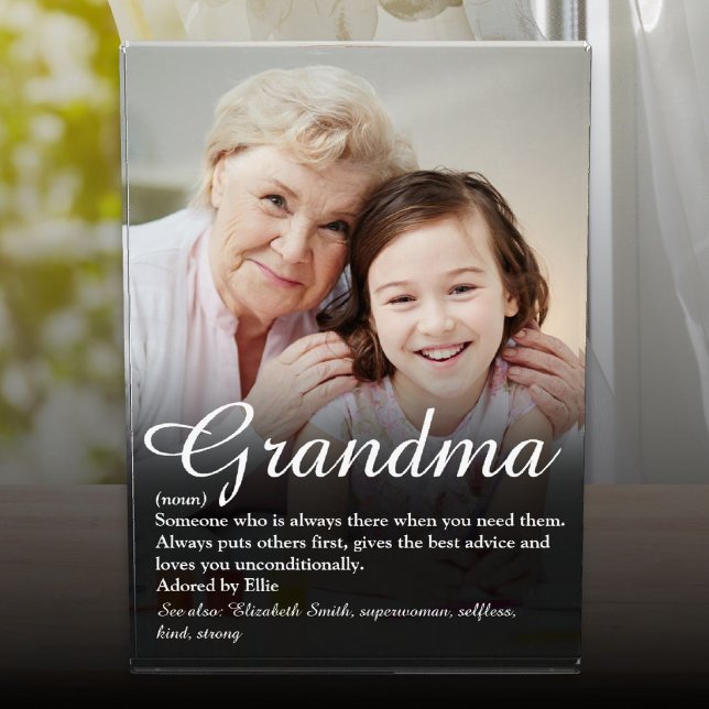 Weltbeste Oma, Großmutter Definition Fotoblock (World's Best Ever Grandma Grandmother Definition Photo Block)