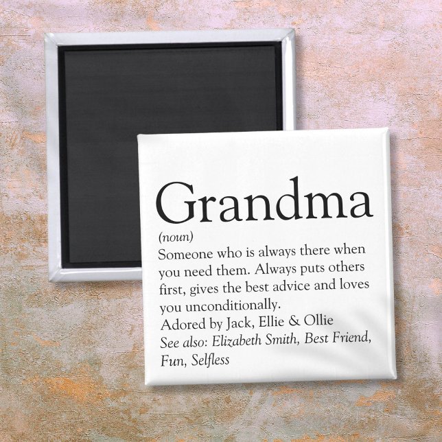 Weltbeste Oma, Großmutter Definition Magnet (World's Best Ever Grandma, Grandmother Definition Magnet)