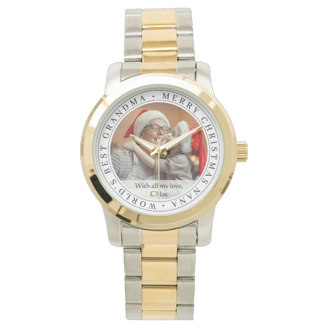 Weltbeste Oma Weihnachtsgeschenke Armbanduhr (Vorderseite)