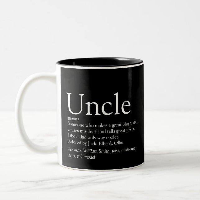 Weltbeste Onkel funktionell moderne Definition Bla Zweifarbige Tasse (Links)