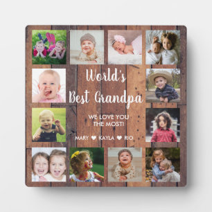 Weltbeste Opa-12-Fotocollage-Palettenholz Fotoplatte
