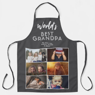 Weltbeste Opa Custom 6 FotoCollage Schürze