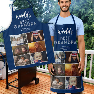 Weltbeste Opa Custom 6 FotoCollage Schürze