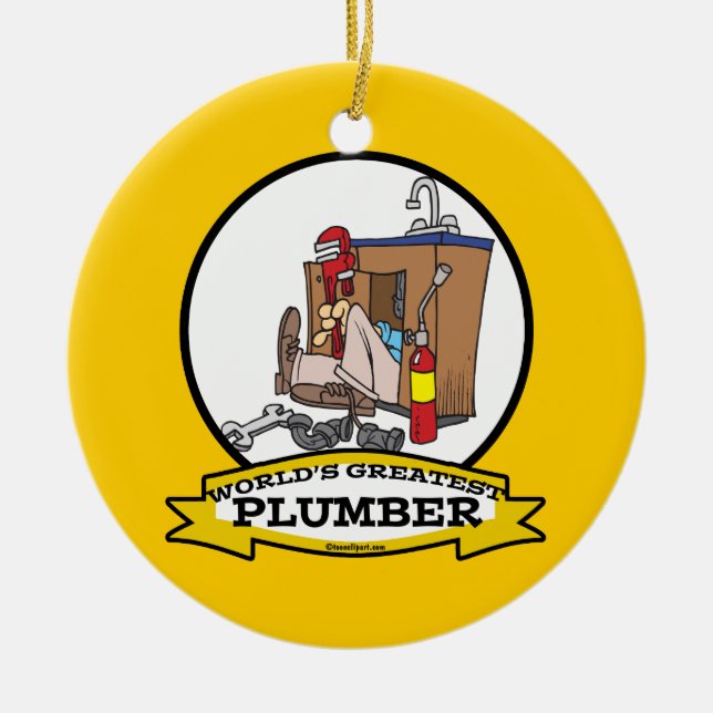 WELTBESTE PLUMBER III MÄNNER CARTOON KERAMIK ORNAMENT (Vorne)