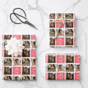 Weltbeste-Schwester-Foto-Collage Geschenkpapier Set