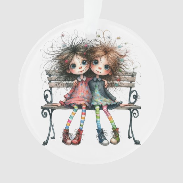 Weltbeste Schwester / Freund / Relativ Ornament (Vorderseite)