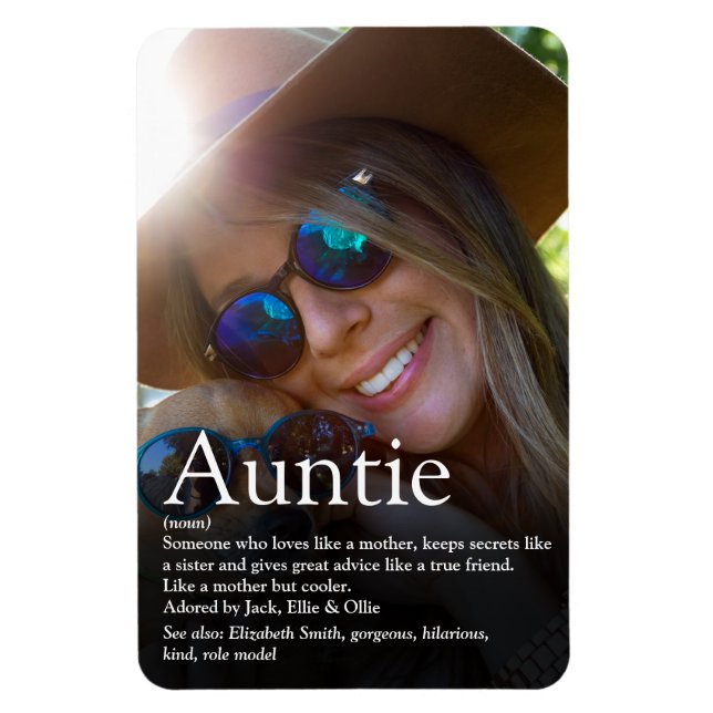 Weltbeste Tante, Tante Definition Foto Magnet (Vertikal)