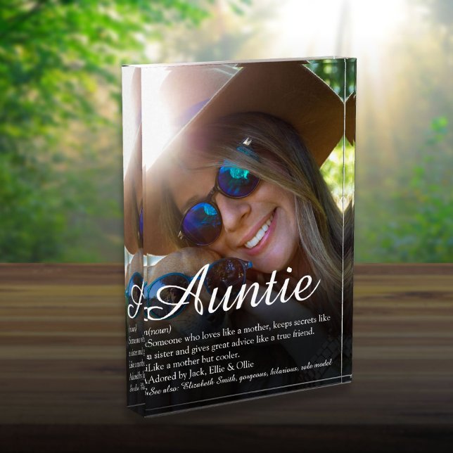 Weltbeste Tante, Tante Definition Fotoblock (World's Best Ever Aunt, Auntie Definition Photo Block)