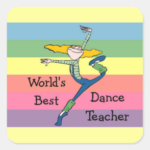 Weltbeste Tanzlehrerin Merchandise Quadratischer Aufkleber