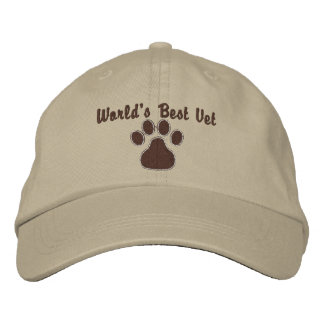 Weltbeste Tierärzte mit Paw Print Bestickte Baseballkappe