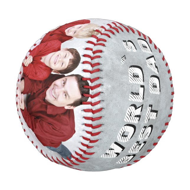 Weltbeste Vater-Bezeichnung 2 FotoCollage Baseball (Schrägansicht)