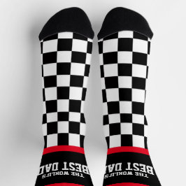 Weltbeste Vater-Fahne mit rotem Schwarz Socken