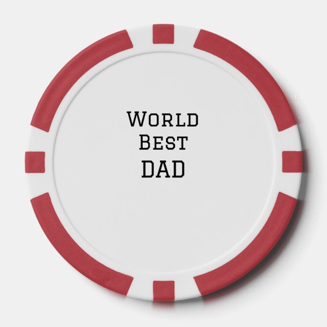 Weltbeste VATER FATHER fügen Texttext für Namenssp Pokerchips (Vorderseite)