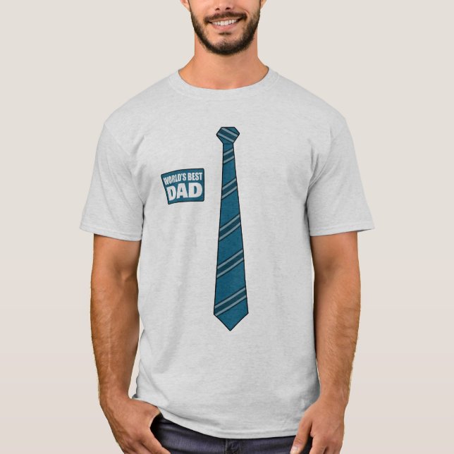 Weltbeste Vater-Umbau-Krawatten-cooles Blau T-Shirt (Vorderseite)