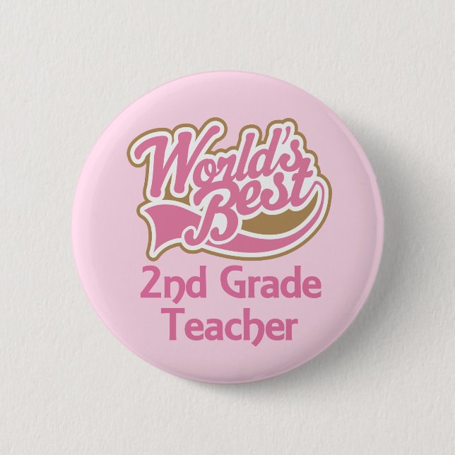Weltbester 2. Grad-Lehrer Button (Vorderseite)