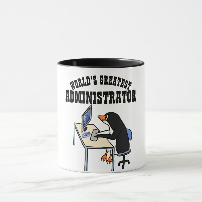 Weltbester ADMINISTRATOR ADMIN Gaben Pinguin Tasse (Zentrum)