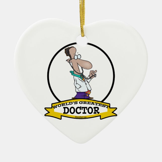 WELTBESTER ARZT MÄNNER CARTOON KERAMIK ORNAMENT (Vorne)
