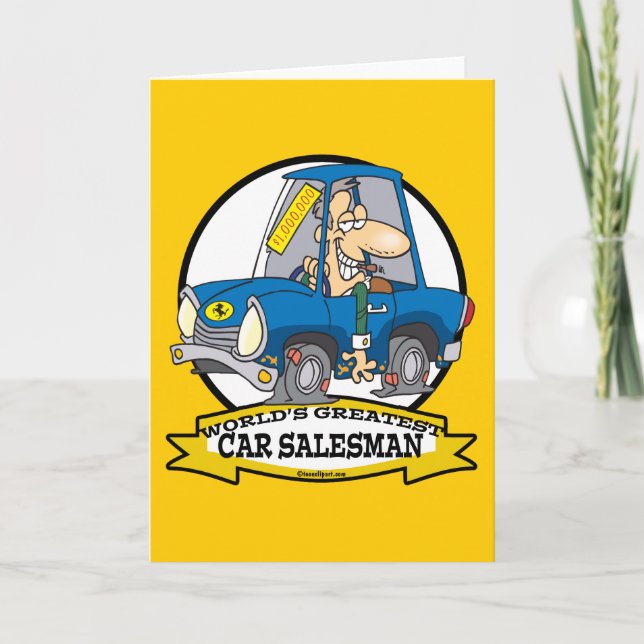 WELTBESTER AUTO SALESMAN MÄNNER CARTOON KARTE (Vorderseite)
