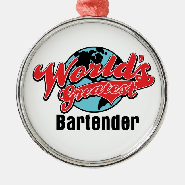 Weltbester Barkeeper Silbernes Ornament (Vorne)