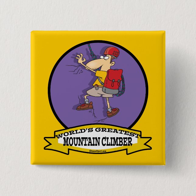WELTBESTER BERGKLIMBER-CARTOON BUTTON (Vorderseite)