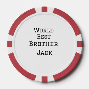 Weltbester Bruder fügt einfach den Text Sport hinz Pokerchips