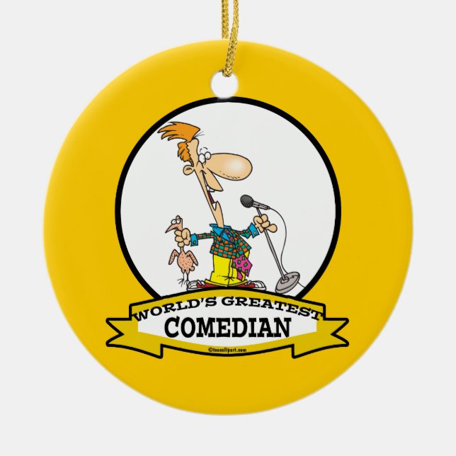 WELTBESTER COMEDIAN MEN CARTOON KERAMIKORNAMENT (Vorne)