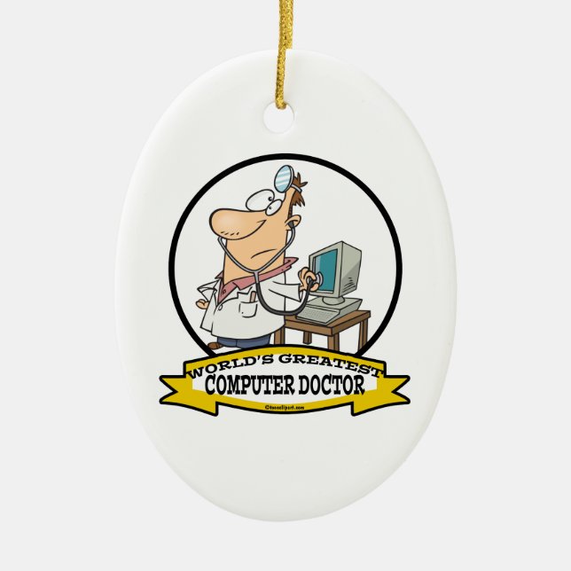 WELTBESTER COMPUTERARZT CARTOON KERAMIK ORNAMENT (Vorne)