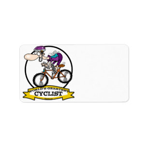 WELTBESTER CYCLIST MEN CARTOON ADRESSAUFKLEBER