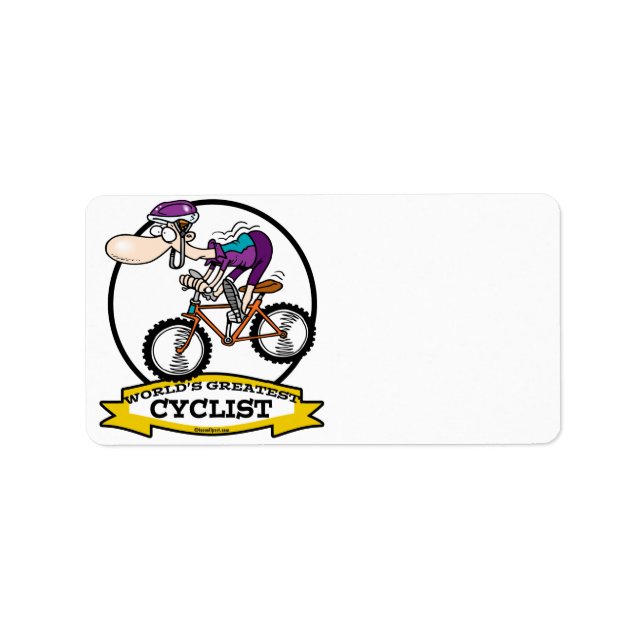 WELTBESTER CYCLIST MEN CARTOON ADRESSAUFKLEBER (Vorne)