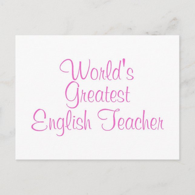 Weltbester Englischlehrer Pink Postkarte (Vorderseite)