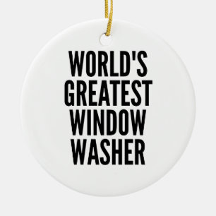 Weltbester Fensterwäscher Keramikornament
