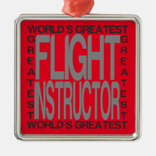 Weltbester Flug-Lehrer Silbernes Ornament