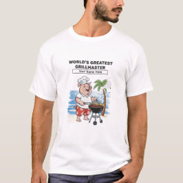 Weltbester Grillmeister Personalisierte Cartoon  T-Shirt