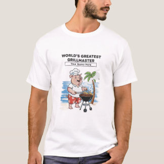 Weltbester Grillmeister Personalisierte Cartoon  T-Shirt