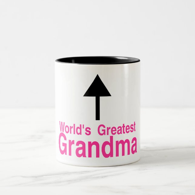 Weltbester Großmutter-Pfeil Zweifarbige Tasse (Mittel)