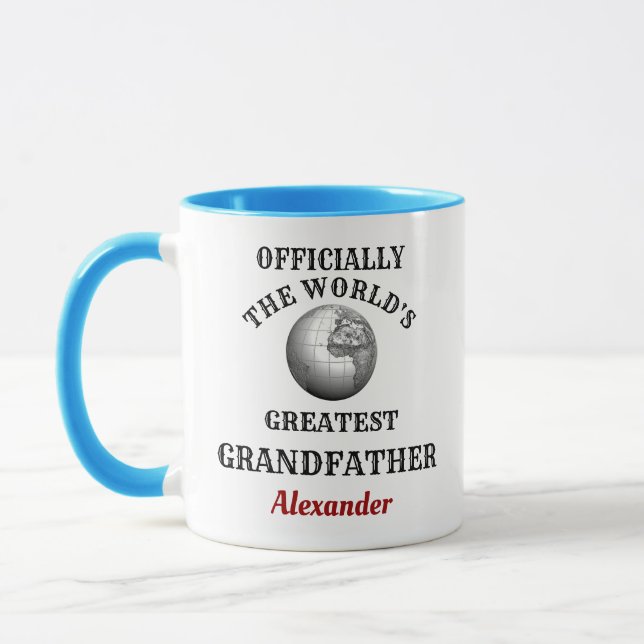 Weltbester Großvater Name Großvater hinzufügen Tasse (Links)