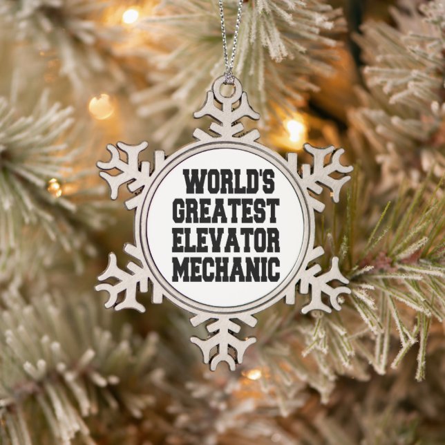 Weltbester Höhenrudermechanismus Schneeflocken Zinn-Ornament (Baum)